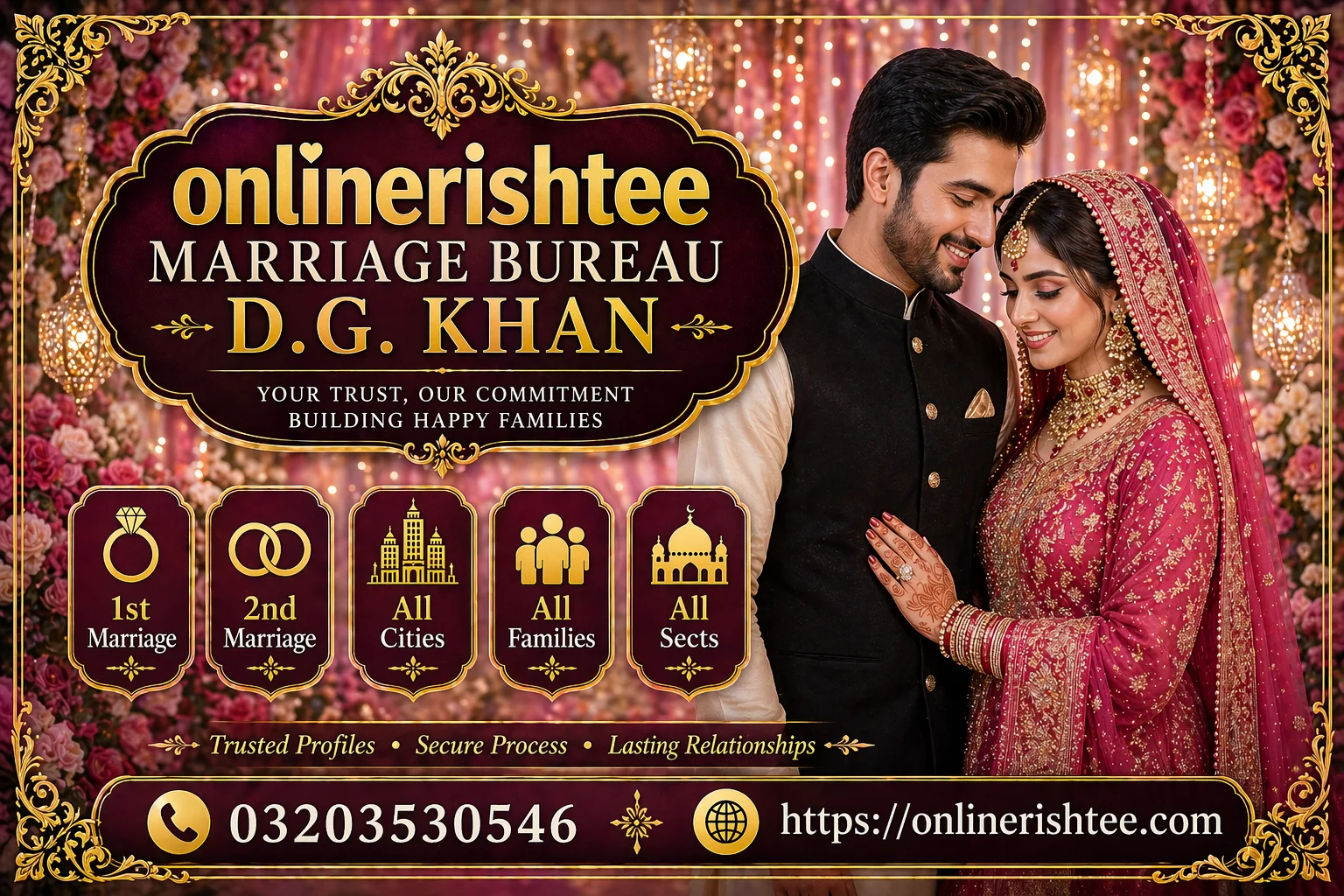 Top Marriage Bureau D.G. Khan with 100% Verified Rishtas
